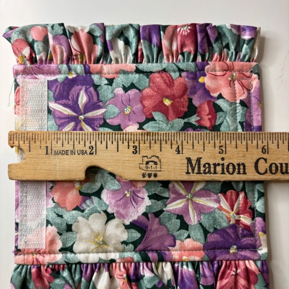 Longaberger Basket Handle Gripper Petunia Floral Ruffle Cotton 2190365